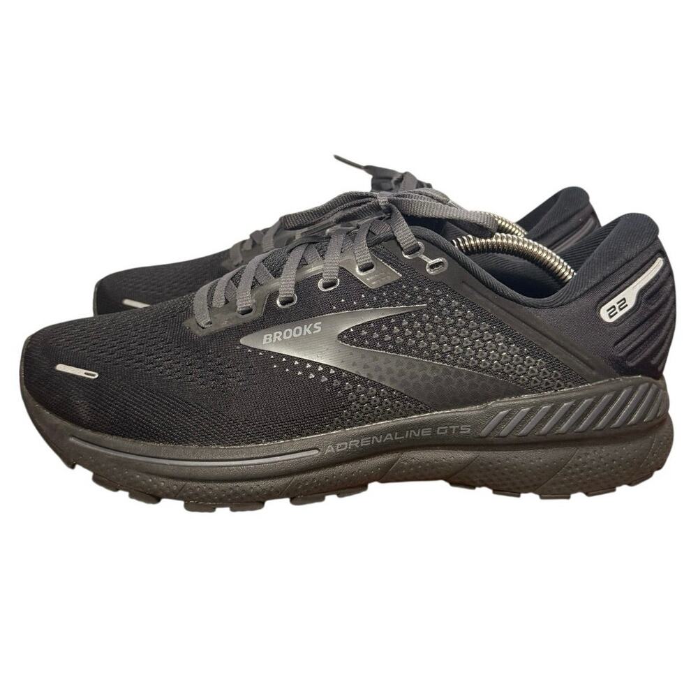Brooks Adrenaline GTS 22 Mens Size 9.5 Wide 2E Black Ebony Shoes 1103662E020